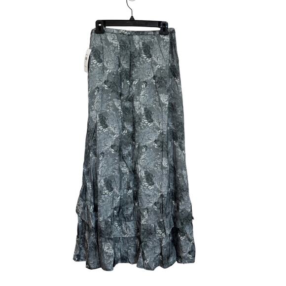 NWT Splendid Linsey Floral Maxi Skirt XS Evergreen Print, Ruffle, Whimsigoth - Picture 3 of 6